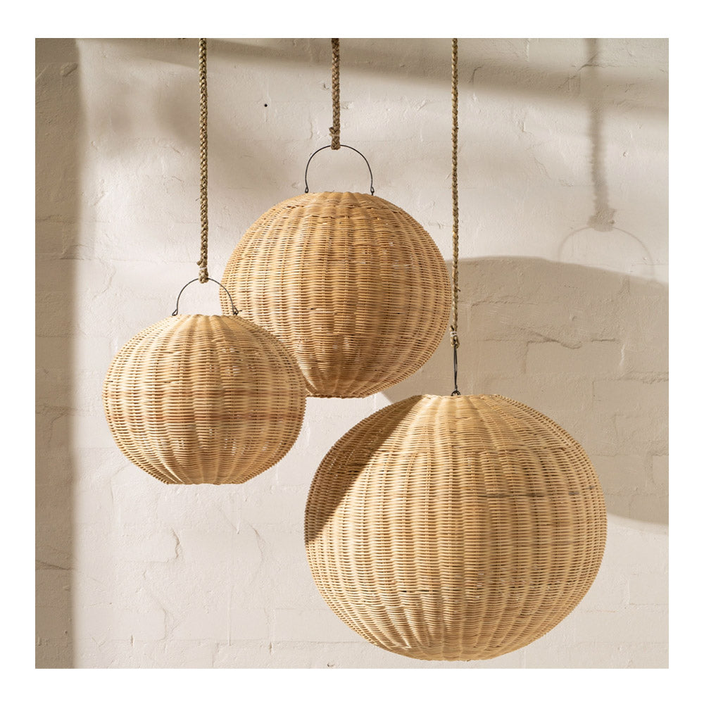 Wicker ball store lamp shade